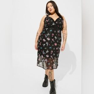 New Torrid x Betsey Johnson Black Tattoo Sleeveless Midi Dress Size 2X NWOT